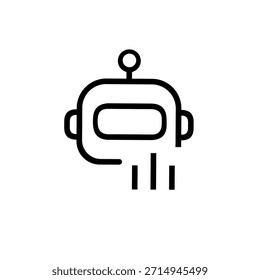 Chatbot Analytics Icon. Minimal Outline Vector