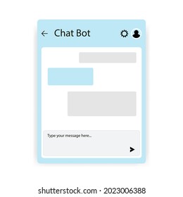 Chatbot app mobile helper. Dialoge windows flat design concept. Social communication chatting. Vector template.