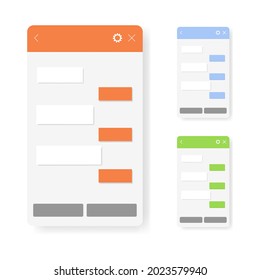 Chatbot app mobile helper. Dialoge windows flat design concept. Social communication chatting. Vector template.
