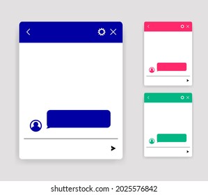 Chatbot app mobile helper. Dialoge windows flat design concept. Social communication chatting. Vector template.
