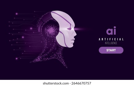 Chatbot para la página principal del App. Tecnologías del futuro. Ilustración vectorial