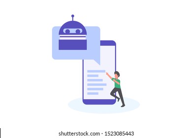 chatbot. automation chatting system concept vector illustration concept for banner, Card, Book Illustration, And Web Landing Page