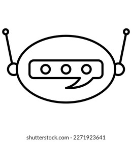 Icono de burbuja de chatbot en diseño de estilo de contorno moderno. Ilustración vectorial aislada en fondo blanco.