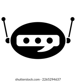 Chatbot bubble icon in modern silhouette style design. Vector illustration isolated on white background.