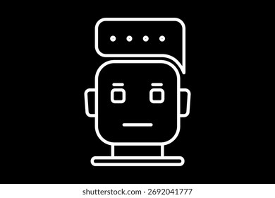 Icono de burbuja de chatbot. Icono relacionado con la Tecnología. Estilo de icono de línea. Diseño de Vector sencillo editable