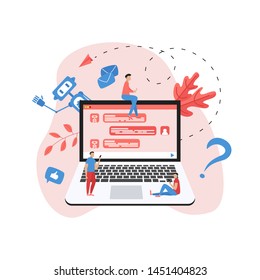 Chatbot business concept. Communication with chatbot. Artificial intelligence in customer support	