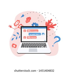Chatbot business concept. Communication with chatbot. Artificial intelligence in customer support	
