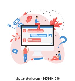 Chatbot business concept. Communication with chatbot. Artificial intelligence in customer support	