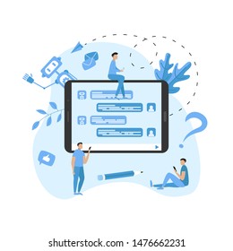 Chatbot business concept. Communication with chatbot. Artificial intelligence in customer support	
