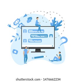 Chatbot business concept. Communication with chatbot. Artificial intelligence in customer support	