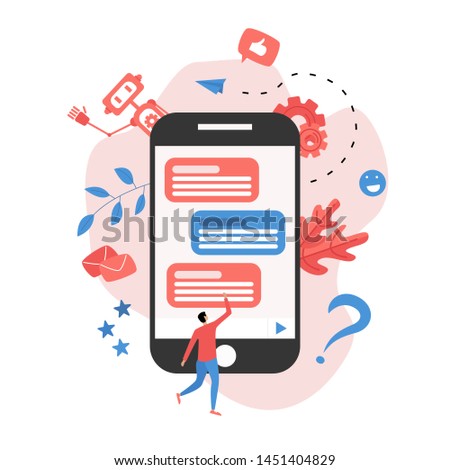 Chatbot business concept. Communication with chatbot. Artificial intelligence in customer support	