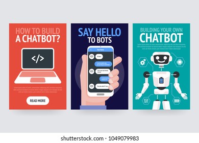 Chatbot business concept. Vector Modern banner for the site, web, brochure cards,  flyear, magazines, book cover. 