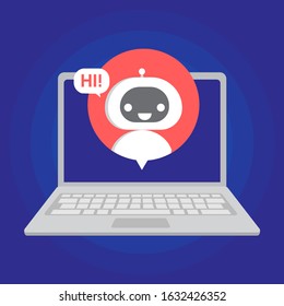 Chatbot business concept.Chatbot, artificial intelligence, customer support. Vector illustration.