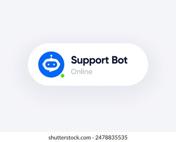 ChatBot-Button. Onlinechatfenster-Schnittstellenelement für Website oder mobiles App. Kundenbetreuung-Service mit Künstlicher Intelligenz. Vektorgrafik