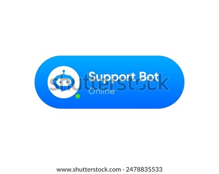ChatBot button. Online chat window interface element for website or mobile app. Customer support service with artificial intelligence technology. Vector element