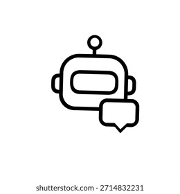 Icono de comunicación del chatbot. Vector de contorno mínimo
