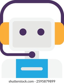 Chatbot Communication Message Icon Vector Flat Illustration