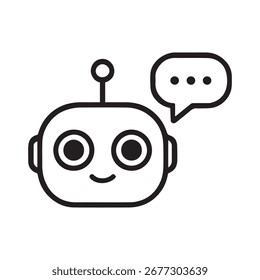 Chatbot Companion or Thinking Bot – ideal for  highlighting the speech bubble and digital assistants.