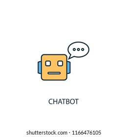 chatbot concept 2 colored line icon. Simple yellow and blue element illustration. chatbot concept outline symbol design from Message set