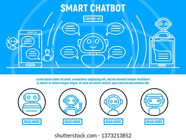 Chatbot concept background. Outline illustration of chatbot vector concept background for web design