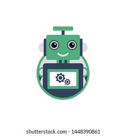 Chatbot concept. Voice support service chat bot. Cartoon style. Vector illustration. 
