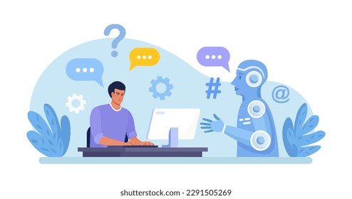 Chatbot conversation with clients. Chat bot chatting. Optimizing language models for dialogue. Artificial intelligence robot answer questions, generate refinement conversation, provide smart solution