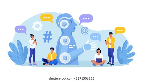 Chatbot conversation with clients. Chat bot chatting. Optimizing language models for dialogue. Artificial intelligence robot answer questions, generate refinement conversation, provide smart solution
