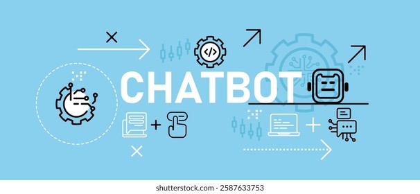 Chatbot conversation digital assistant chat bot talk agent conceptual interactive virtual robot assistant AI artificial intelligence concept with icon design illustration