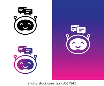 Chatbot, Conversational Bot, AI Chatbot, Robot Chat, Chatbot Assistant, Automated Chat, Conversational Interface, Virtual Assistant gradient style vector icon.