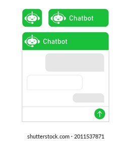 Chatbot and dialogue window. Mobile helper, contact us form, chat with the support service concept. Interface of the dialog box site for user support. Vector illustration on white background.