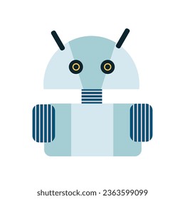 Chatbot y cyborg digital, caracter de robot IA android, inteligencia artificial de comunicación. Concepto futuro. Ilustración vectorial innovadora