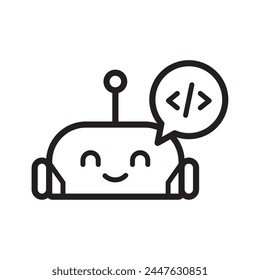chatbot digital service icon illustration