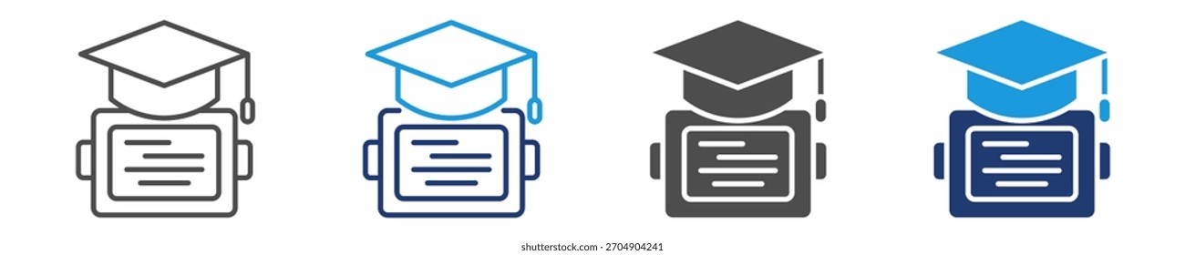 chatbot für Bildung Symbol Set mehrere Stil