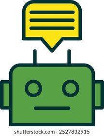 Chatbot preenchido duas cores ícone vetor design