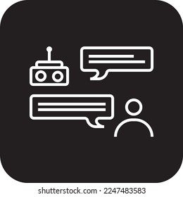 Chatbot Fintech Startsymbol mit schwarzer Linie