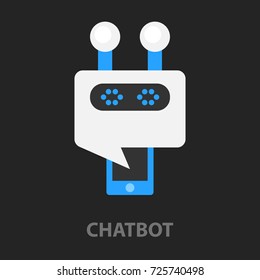 Chatbot flat concept. Vector illustration. Element template for design.