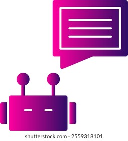 Chatbot Glyph Gradient Vector Icon Design