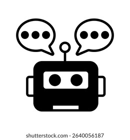 Chatbot glyph, mini illustration icon. use for modern concept, print, UI, UX kit, web and app development. Vector related to product offering, marketing, business.