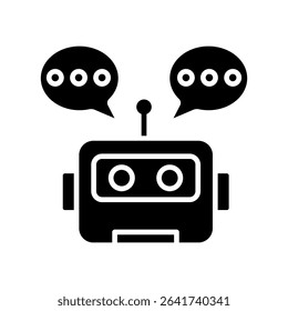 Chatbot glyph, mini illustration icon. use for modern concept, print, UI, UX kit, web and app development. Vector related to product offering, marketing, business.