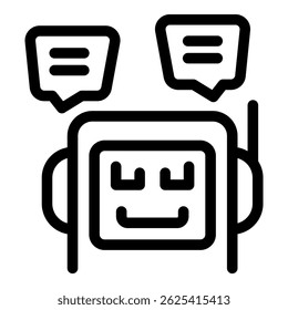 Chatbot está tendo uma conversa, com balões de fala indicando comunicação