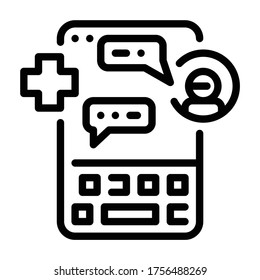 Chatbot healthcare  and Technology Outline icon. Medical Technology Concept.