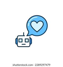 Chatbot Heart Message in Speech Bubble vector I Love You concept colored icon or logo element 