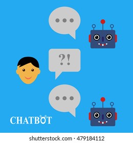 Chatbot and human conversation, chatting illustration