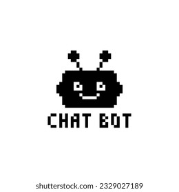   icono de chatbot de 8 bits, icono de píxel para el logotipo del juego. 