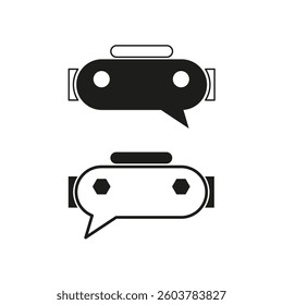 Chatbot icon. AI assistant symbol. Communication technology vector. Digital interaction graphic.