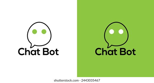 Chatbot-Symbol. Bot-Zeichen-Design. Chatbot-Logo-Konzept. Roboterkopf in Sprechblase. Online-Kundendienst-Bot-Logo, UI UX-Element für Web-Design. Virtueller intelligenter Assistent. In: AI Robot Silhouette.