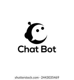 Chatbot-Symbol. Bot-Zeichen-Design. Chatbot-Logo-Konzept. Roboterkopf in Sprechblase. Online-Kundendienst-Bot-Logo, UI UX-Element für Web-Design. Virtueller intelligenter Assistent. In: AI Robot Silhouette.