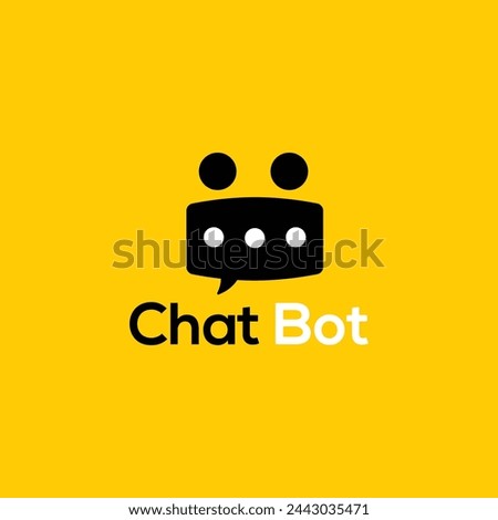Chatbot icon. Bot sign design. Chat bot logo concept. Robot head in speech bubble. Online customer support service bot logo, UI UX element for web design. Virtual smart assistant. AI Robot silhouette.