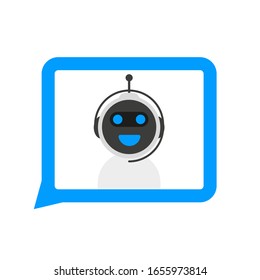 Chatbot icon concept, chat bot or chatterbot. Robot Virtual Assistance Of Website Or Mobile Applications