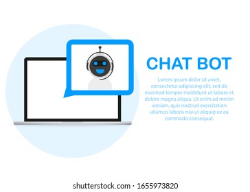 Chatbot icon concept, chat bot or chatterbot. Robot Virtual Assistance Of Website Or Mobile Applications